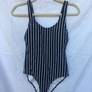 Stripped one piece swimsuit